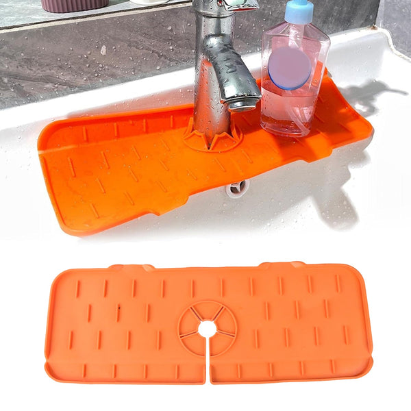 Silicone Faucet Splash Guard Pad Kitchen & Bathroom Sink (1 Pc / Mix Design & Size)