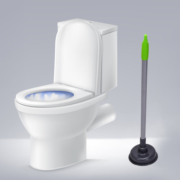 Heavy-duty toilet plunger with ergonomic handle for effective clog removal.