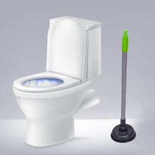 Heavy-duty toilet plunger with ergonomic handle for effective clog removal.