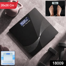 Slim side view of the digital personal weight scale with tempered glass surface
