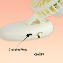 Side view of the foldable Mini USB Handheld Fan, highlighting its compact design.