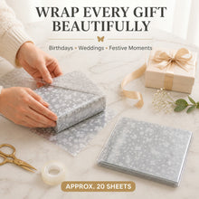 Silver Decorative Gift Wrapping Paper Sheets – 20 Pieces Premium Pack