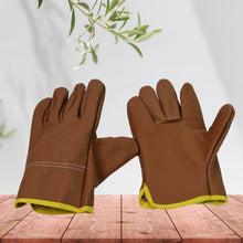 Detailed view of the reinforced palm and fingers of the puncture-resistant gardening gloves.