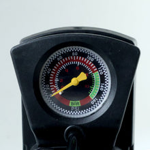 Side view of double cylinder foot air pump