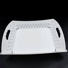 Foldable serving tray ready for use in a kitchen setting, perfect for everyday meals or outdoor gatherings.
