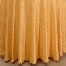 Folded reusable table cloth made of thick polyester fabric ready for use.