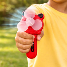 Safe hand press mini portable fan with rounded blades for children