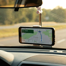 Universal car phone holder with anti-slip clamps and telescopic arm