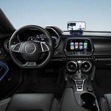 Top-down view of the anti-slip car dashboard mat with integrated phone holder slot.