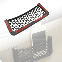 Side view of the car seat organizer, demonstrating its slim profile.