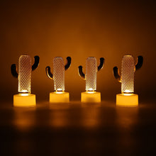 Cactus Shaped Flameless LED Candles in a gift box, suggesting a unique present for decor enthusiasts.