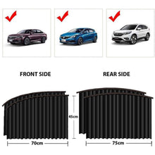 Diagram illustrating the simple magnetic installation process of the car window sunshade.
