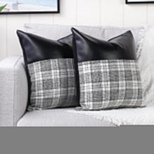 Pillow Covers Cushion Cases Soft Leather and Cotton (23 × 22 Inch / 1 Pair / 2 Pc)