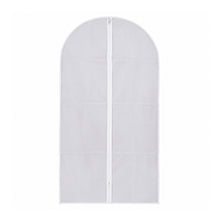 Front view of the suit cover on white background, demonstrating space-saving design.