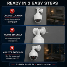 Dummy CCTV Camera – Realistic with Flashing LED & 360° Rotation | Safelix