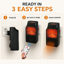 Electric Fireplace Heater – Realistic LED Flame |
