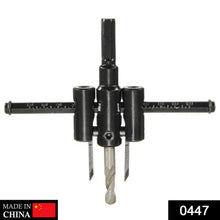 BoltForce adjustable circle hole saw kit with blades and hex key.