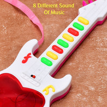 The Kids Mini Guitar Toy demonstrating its musical and lighting features.