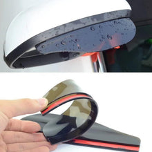 Close-up of rainproof car mirror cover on a car side mirror.