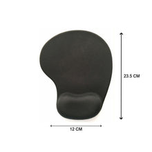 Detailed view of ergonomic wrist support mouse pad, ideal for long computer sessions