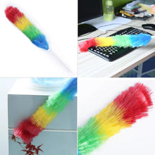 Side view of the colourful microfiber dusting stick.