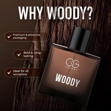 Premium Woody Eau De Parfum bottle and packaging elegantly displayed