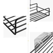 Self-adhesive wall shelf installed in a modern bathroom.