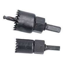 The BoltForce Hole Saw Kit's components, including mandrels and an Allen wrench, neatly arranged.
