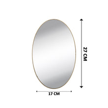 The elegant oval shape of the 3D mirror sticker on a neutral background.