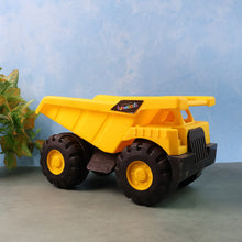 Durable Funwoods friction-powered dump truck toy with tipping dumper bed