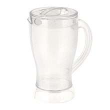 Lemon jug with clear body and spill-resistant lid for fresh drinks