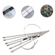 A detailed view of the 304 stainless steel material used in the construction of these robust zip ties.