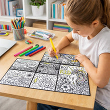 Close-up of posters included in Creative Kids Colouring & Activity Poster Set
