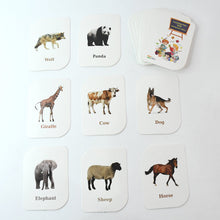 Example of giraffe animal flash card with bright colorful illustration