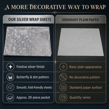 Silver Decorative Gift Wrapping Paper Sheets – 20 Pieces Premium Pack