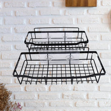 Rust-resistant metal shower organizer with multiple shelves for bathroom use