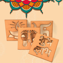 Wooden decorative cutouts used as Diwali decoration indoors