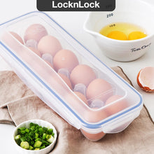 Top-down view of the Lock-Clip Refrigerator Egg Storage Box with its clear lid.