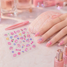 DIY nail art sticker set with bright, playful designs