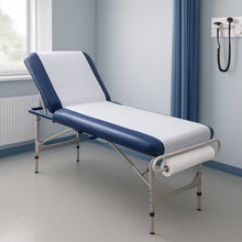 White tissue roll used as disposable covering for clinic beds