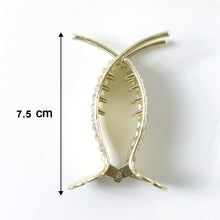 Side view of premium crystal studded hair claw clip