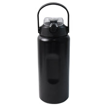 Dual wall insulated stainless steel flask holding hot and cold drinks