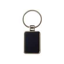 Black bar luxe metal key tag in rectangular design