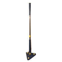 A user cleaning a floor with the long-handled Triangle Cleaning Mop.