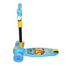 Large wheel kids scooter foldable design with extra thick handlebar grips
