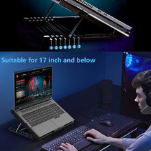 Underside view of the laptop cooling pad, highlighting the non-slip pads and sturdy design.