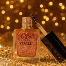 Metallic Rose Starry Glitter Nail Lacquer bottle showcasing glitter effect