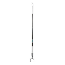 Telescopic clothes hook in use, showing its long reach for high shelves.