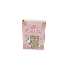 A cheerful cartoon stationery box filled with various essential school supplies.