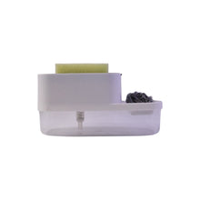 Bottom view showing drip tray and pour spout of dish soap dispenser